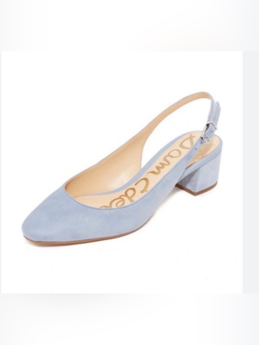 Sam Edelman Lorene Light Blue Suede Slingback Heels Sz 9